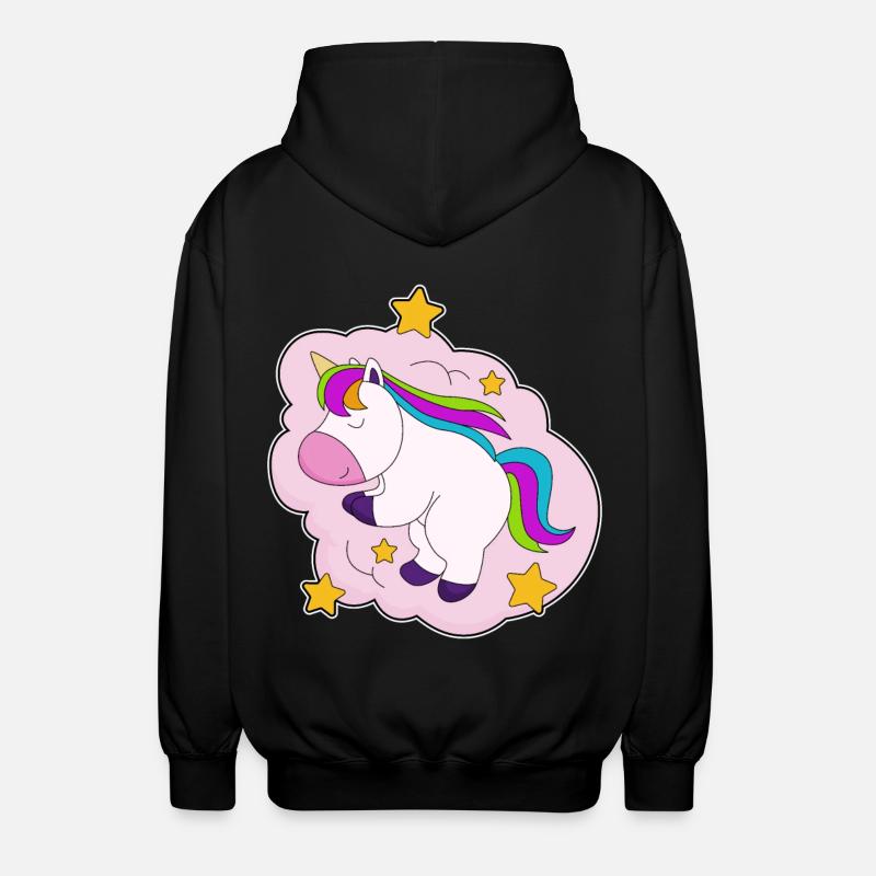 Einhorn Wolken - Unisex Kapuzenjacke - Schwarz