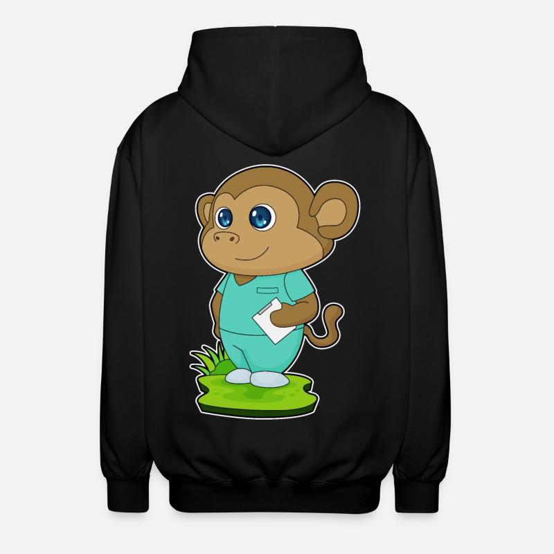 Monkey Nurse - Unisex Hooded Jacket - black