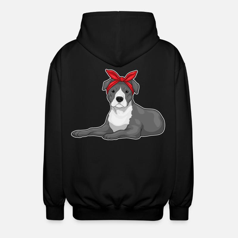 Pitbull Haarschleife - Unisex Kapuzenjacke - Schwarz