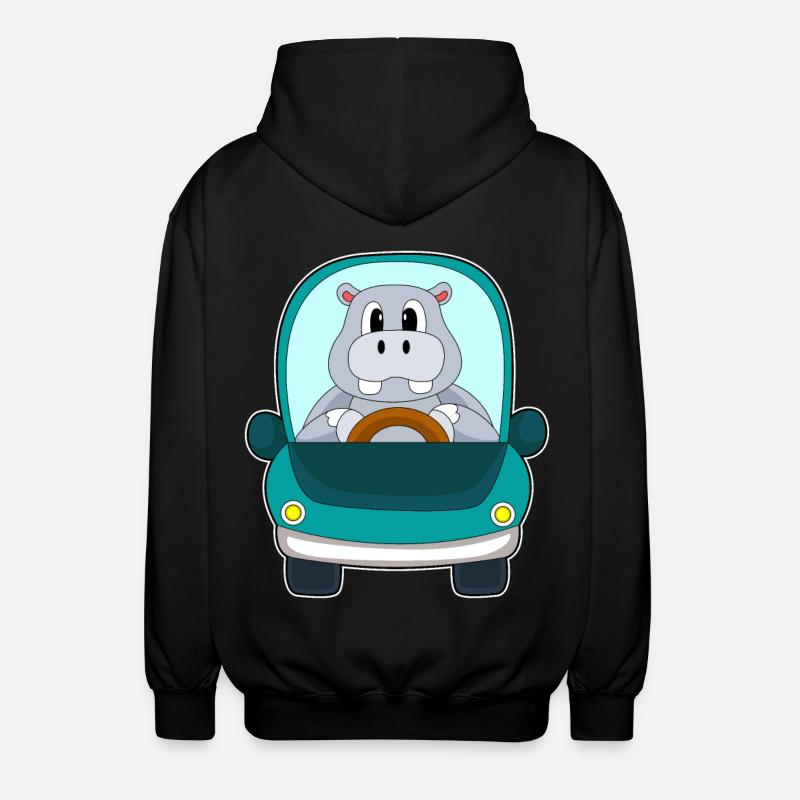 Hippopotame voiture - Veste à capuche unisexe - noir