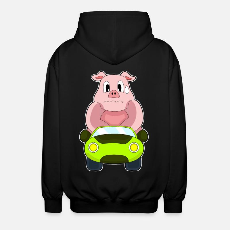 Voiture de cochon - Veste à capuche unisexe - noir