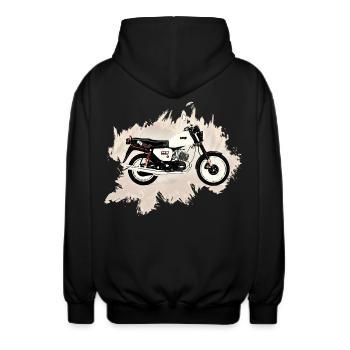 MZ ETZ 150 - Unisex Kapuzenjacke - Schwarz - Hinten - AI Model Male 185 light (185cm)