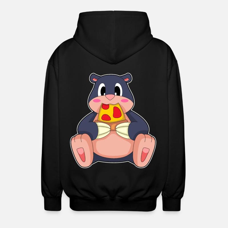 Maulwurf Pizza - Unisex Kapuzenjacke - Schwarz