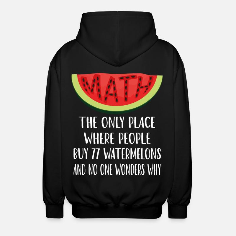 Mathématiques et pastèques amusants - Veste à capuche unisexe - noir