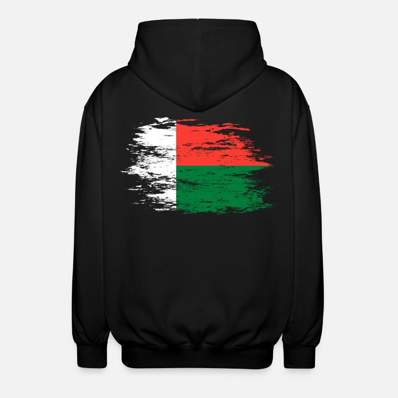 Drapeau de Madagascar utilisé - Veste à capuche unisexe - noir