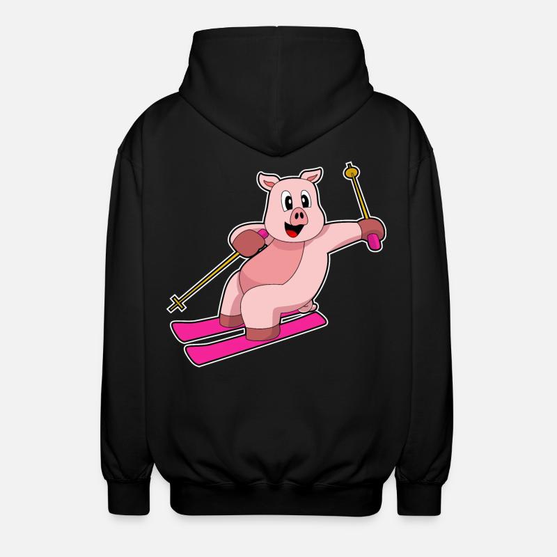 Pig Skier Ski - Veste à capuche unisexe - noir