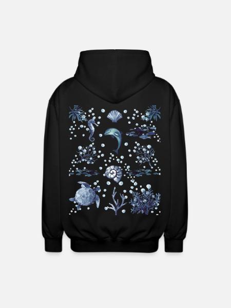 Under the Ocean - Marine Life Lovers - Unisex Kapuzenjacke - Schwarz
