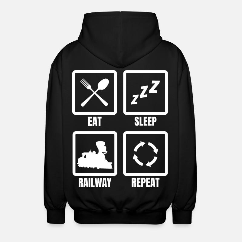Manger Dormir Train Répéter - Veste à capuche unisexe - noir