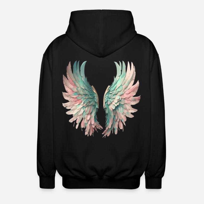 Ätherische Pastellflügel - Unisex Kapuzenjacke - Schwarz