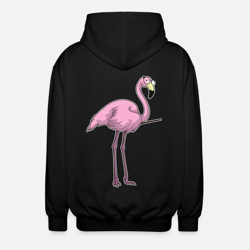 Flamingo Lehrer Pointer - Unisex Kapuzenjacke - Schwarz