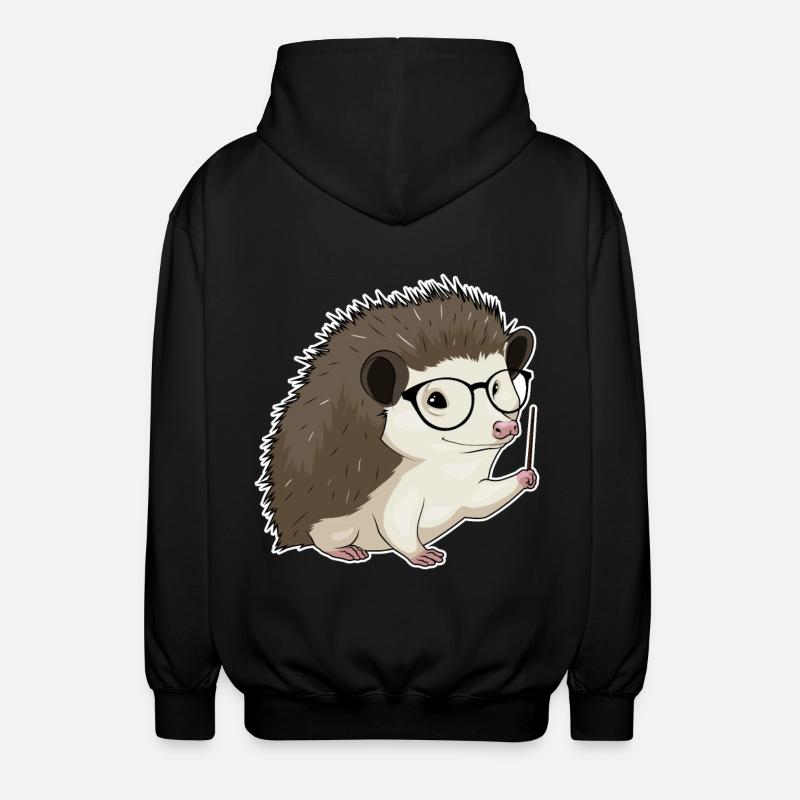 Igel Lehrer Pointer - Unisex Kapuzenjacke - Schwarz