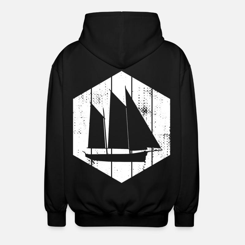 Segelboot - Unisex Kapuzenjacke - Schwarz
