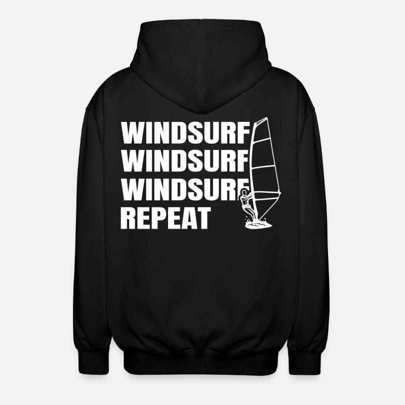 Windsurfen - Unisex Kapuzenjacke - Schwarz