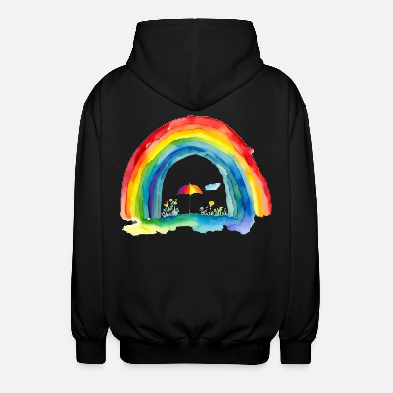 Rainbow - Unisex Hooded Jacket - black