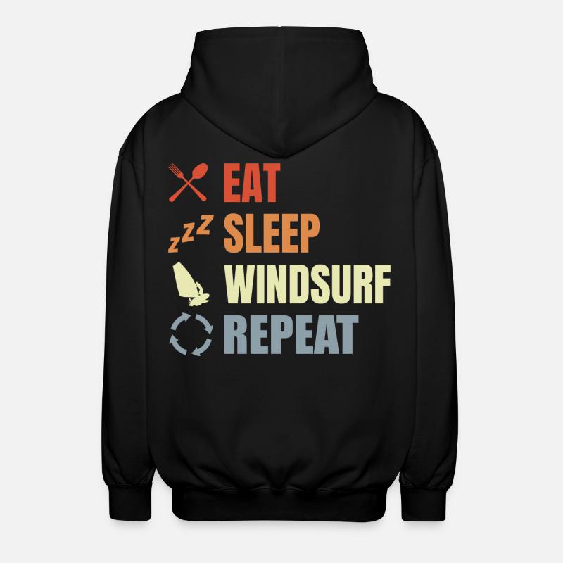 Windsurfer Routine - Unisex Hooded Jacket - black