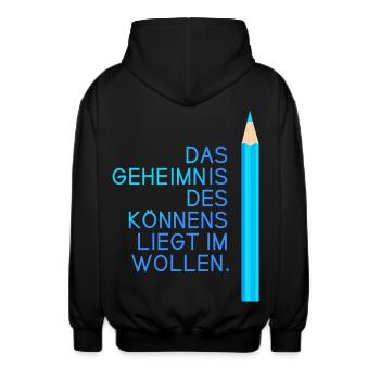 schule motivation einschulung prüfung abi spruch l - Unisex Kapuzenjacke - Schwarz - Hinten - AI Model Male 185 light (185cm)