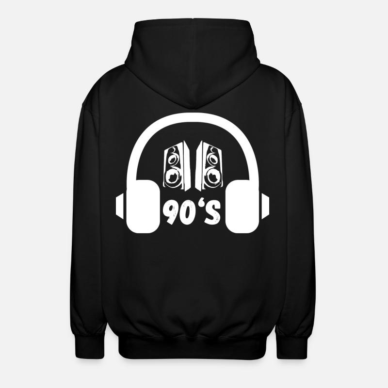 90er Kopfhörer Retro - Unisex Kapuzenjacke - Schwarz