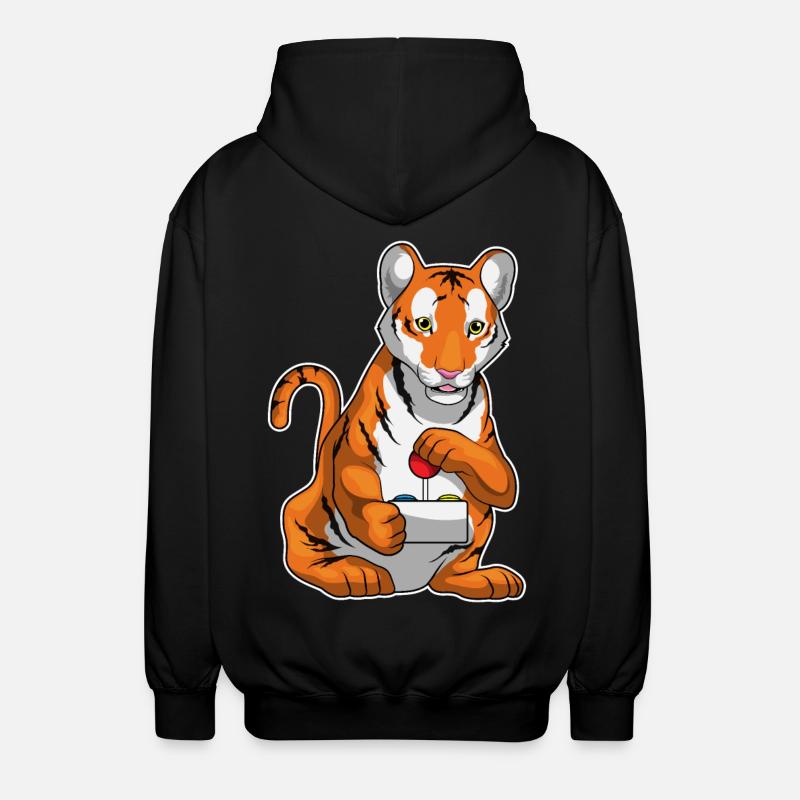 Tiger Gamer Controller - Unisex Kapuzenjacke - Schwarz