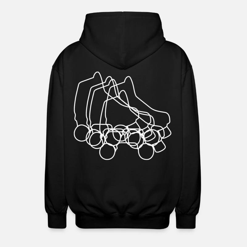 Roller Skates Zeichnung - Unisex Kapuzenjacke - Schwarz