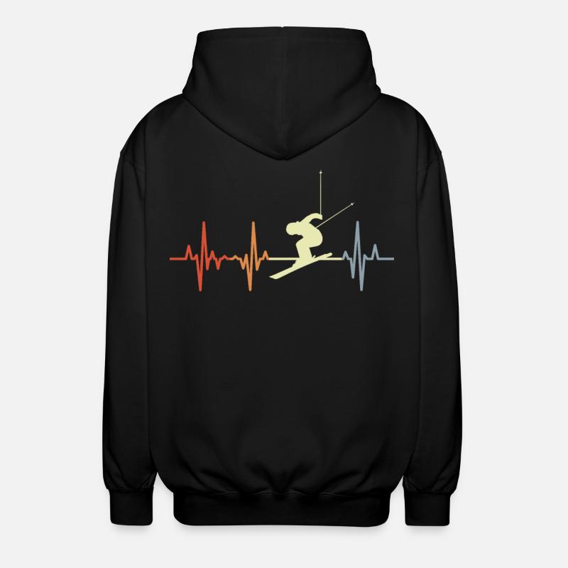 Palpitations de skieur ECG - Veste à capuche unisexe - noir