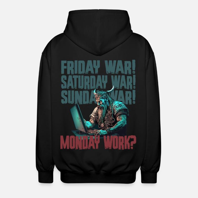 Monday work Programming Vikings - Unisex Hooded Jacket - black