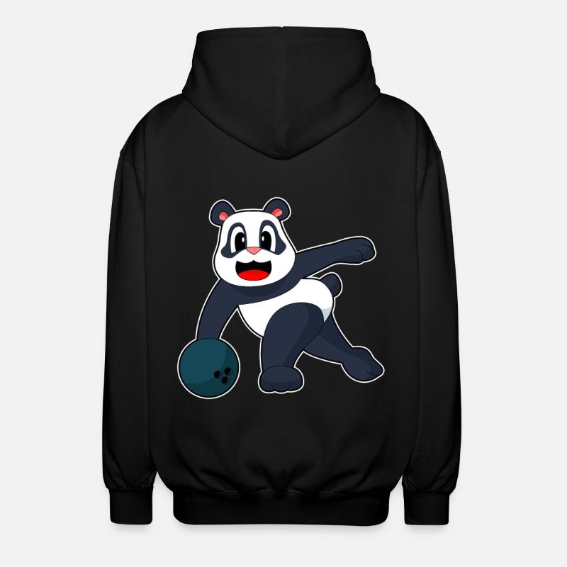Panda Bowling Bowlingkugel - Unisex Kapuzenjacke - Schwarz