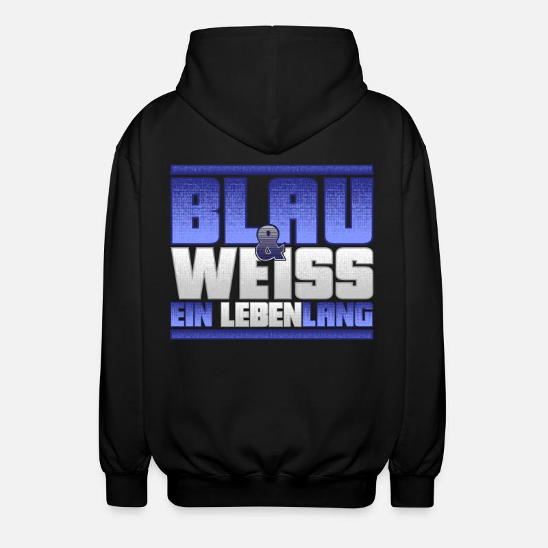 Blau Weiss ein Leben Lang - Unisex Kapuzenjacke - Schwarz