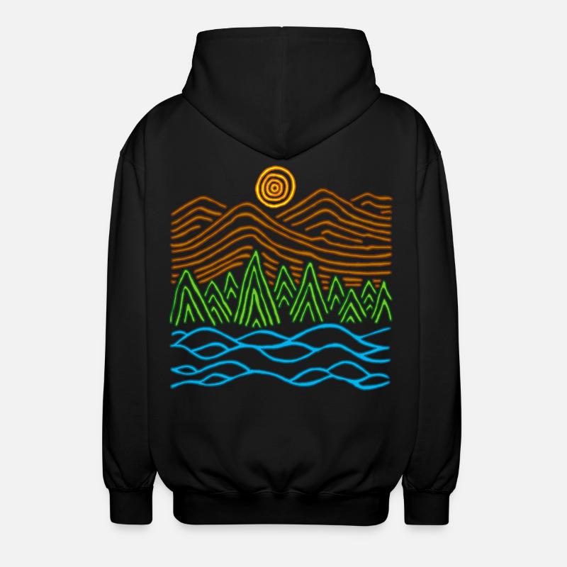 Seltsame Landschaft - Unisex Kapuzenjacke - Schwarz