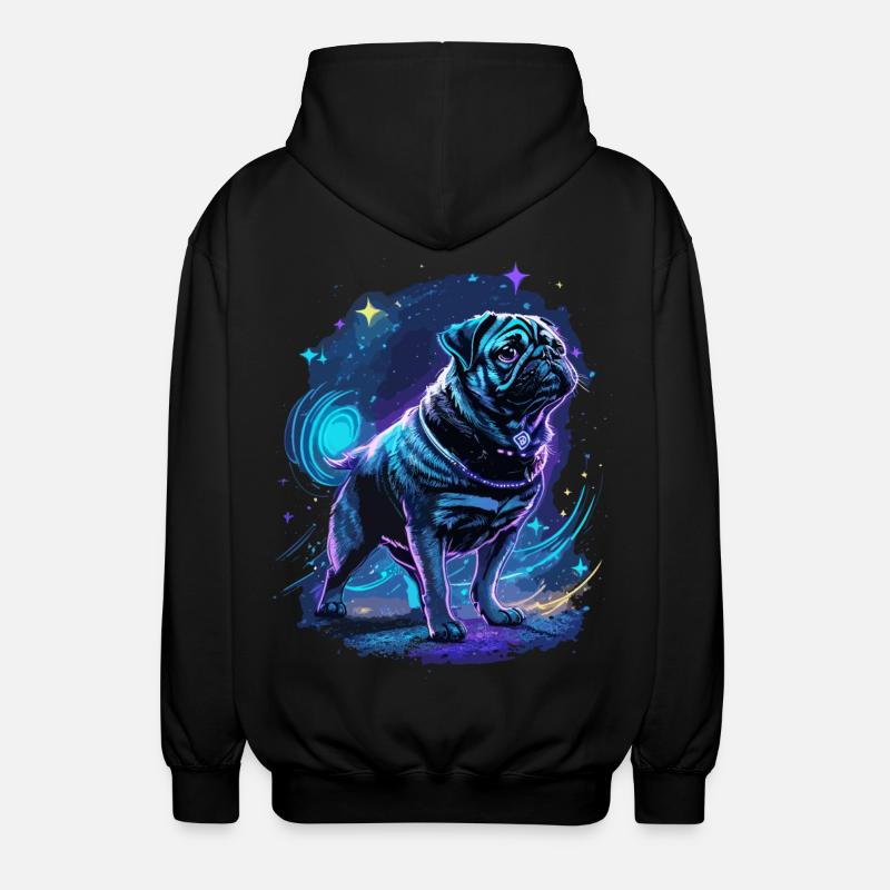 Mops Mitternachtszauber - Unisex Kapuzenjacke - Schwarz