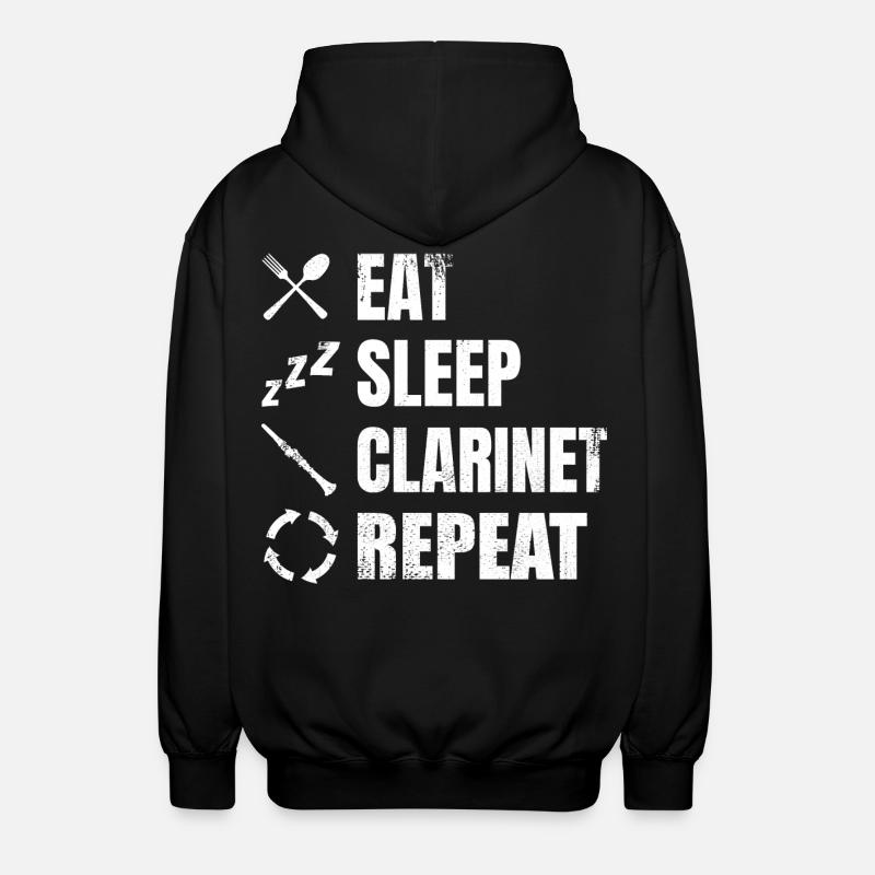 Clarinet Routine - Unisex Hooded Jacket - black