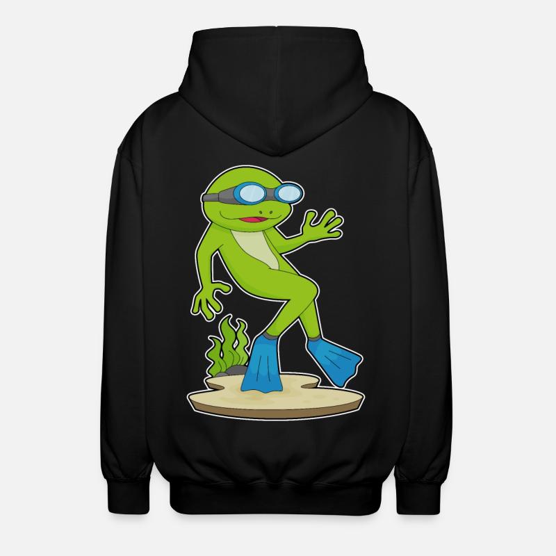 Plongeon de plongée de nage - Veste à capuche unisexe - noir