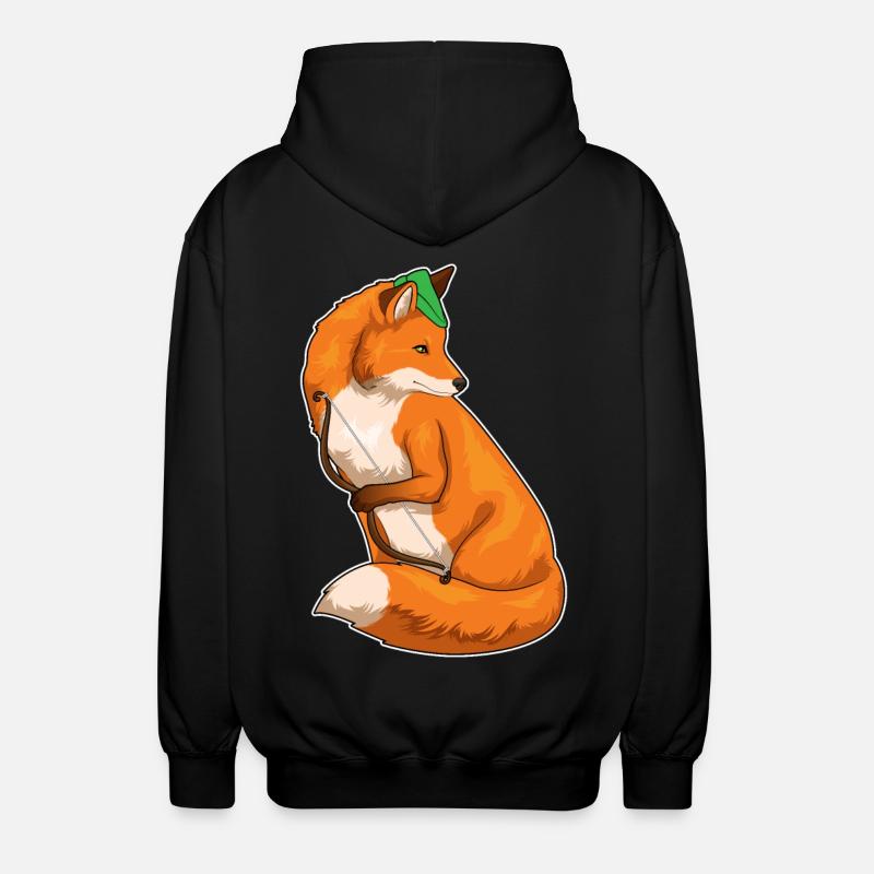 Fox Archer Bow - Unisex Hooded Jacket - black