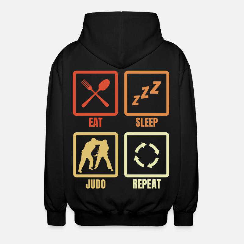 Eat Sleep Judo Repeat - Unisex Kapuzenjacke - Schwarz