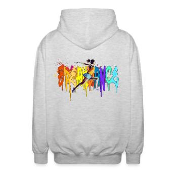 Breakdance Girl Bgirl B-Girl - Veste à capuche unisexe - gris clair chiné - Dos - AI Model Male 185 light (185cm)
