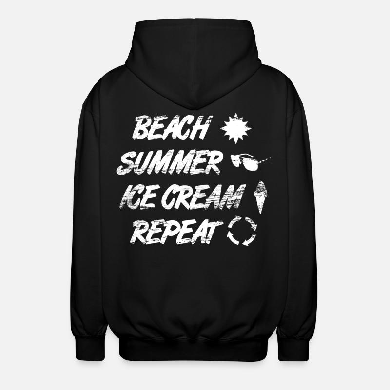 Strand Sommer Eiscreme Wiederholung - Unisex Kapuzenjacke - Schwarz
