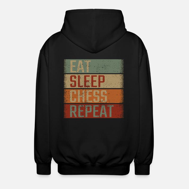Manger dormir échecs répéter - Veste à capuche unisexe - noir