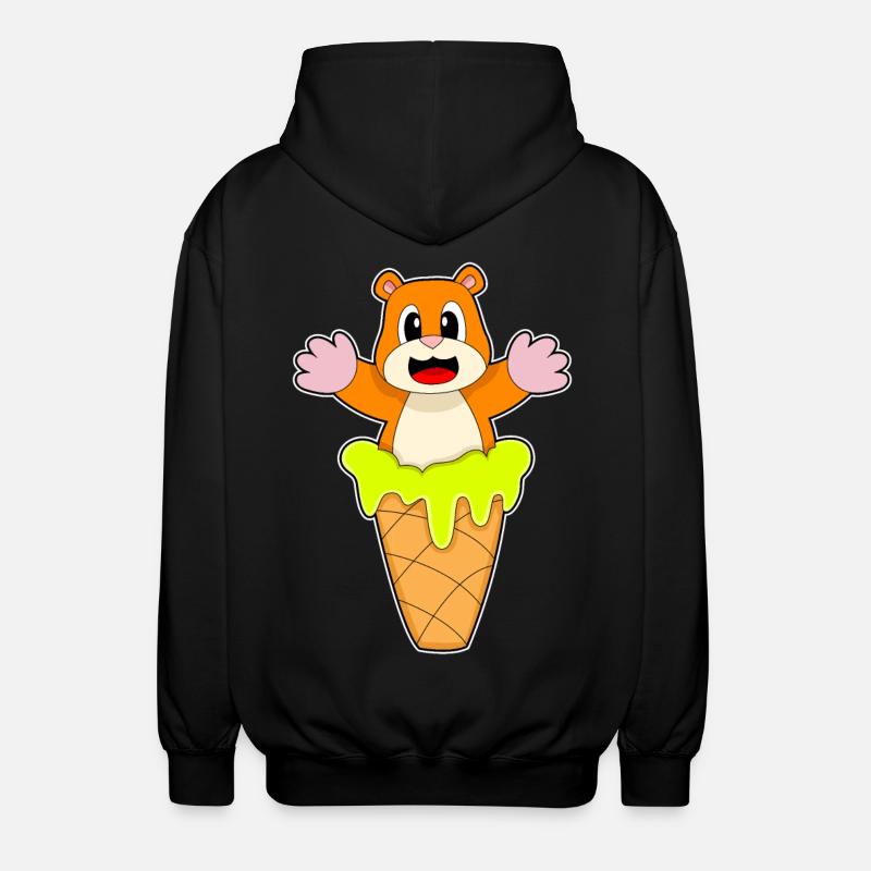 Hamster Waffeleis - Unisex Kapuzenjacke - Schwarz