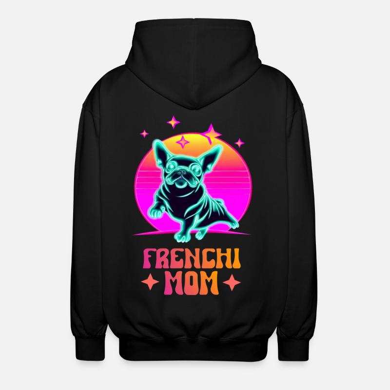 Frenchie Mom - Unisex Kapuzenjacke - Schwarz