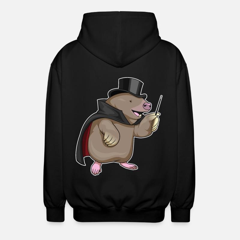 Mole Wizard Wand - Unisex Hooded Jacket - black