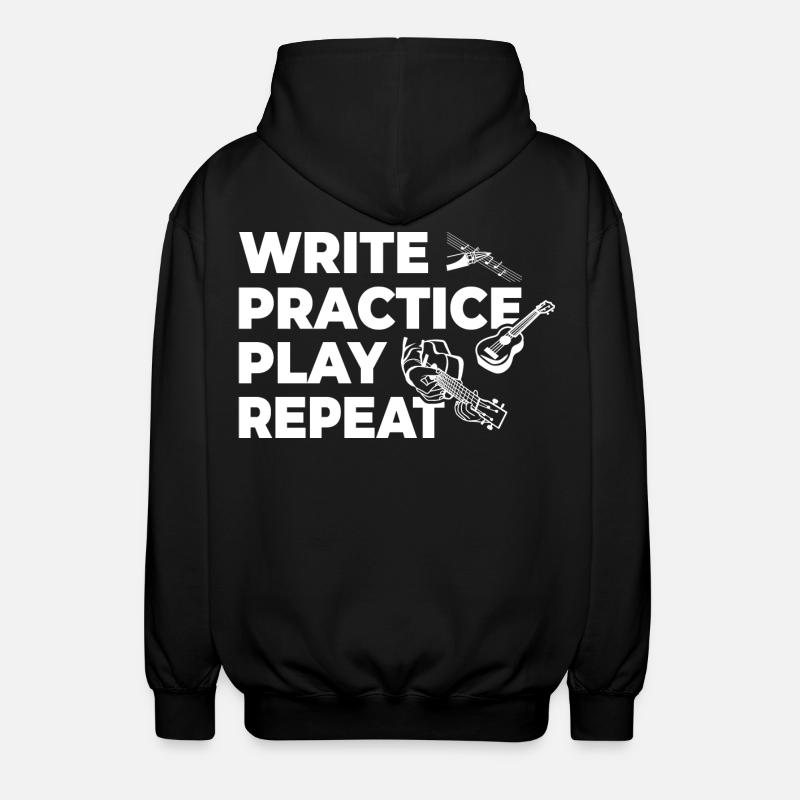 Motivation des joueurs de ukulélé - Veste à capuche unisexe - noir