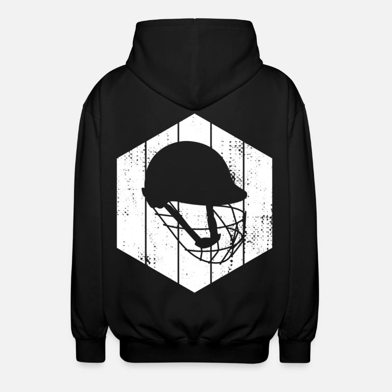 Dessin de casque de cricket - Veste à capuche unisexe - noir