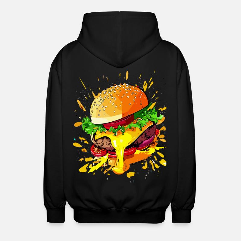 Extra Käse Burger Cheeseburger - Unisex Kapuzenjacke - Schwarz