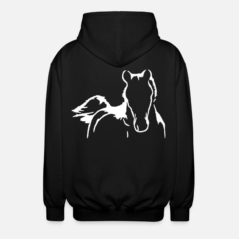 Silhouette de cheval - Veste à capuche unisexe - noir