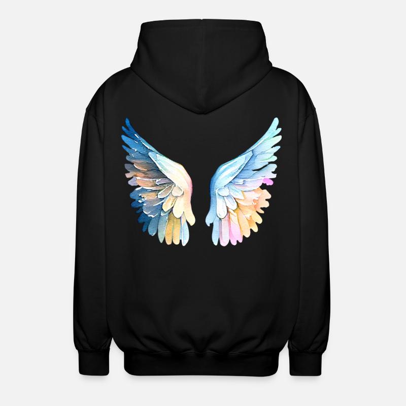 Ailes d'Ange Pastel Angelwings - Unisex Hooded Jacket - black