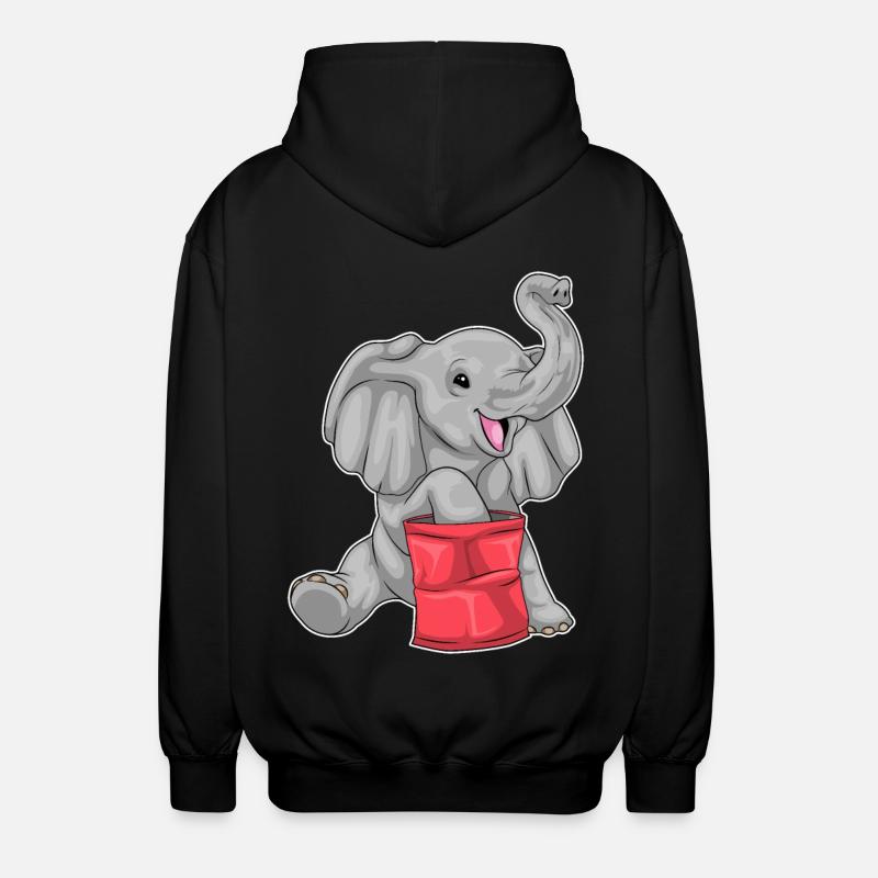 Elephant Chips - Unisex Hooded Jacket - black