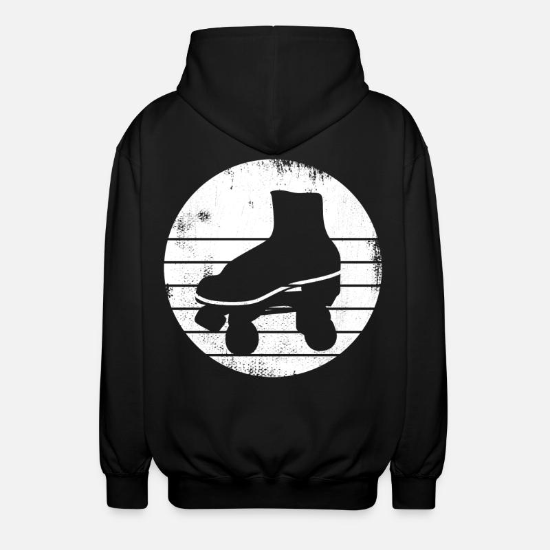 Roller Skates Zeichnung - Unisex Kapuzenjacke - Schwarz