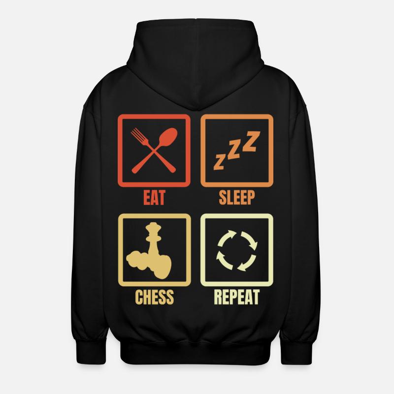 Eat Sleep Chess Repeat - Unisex Hooded Jacket - black