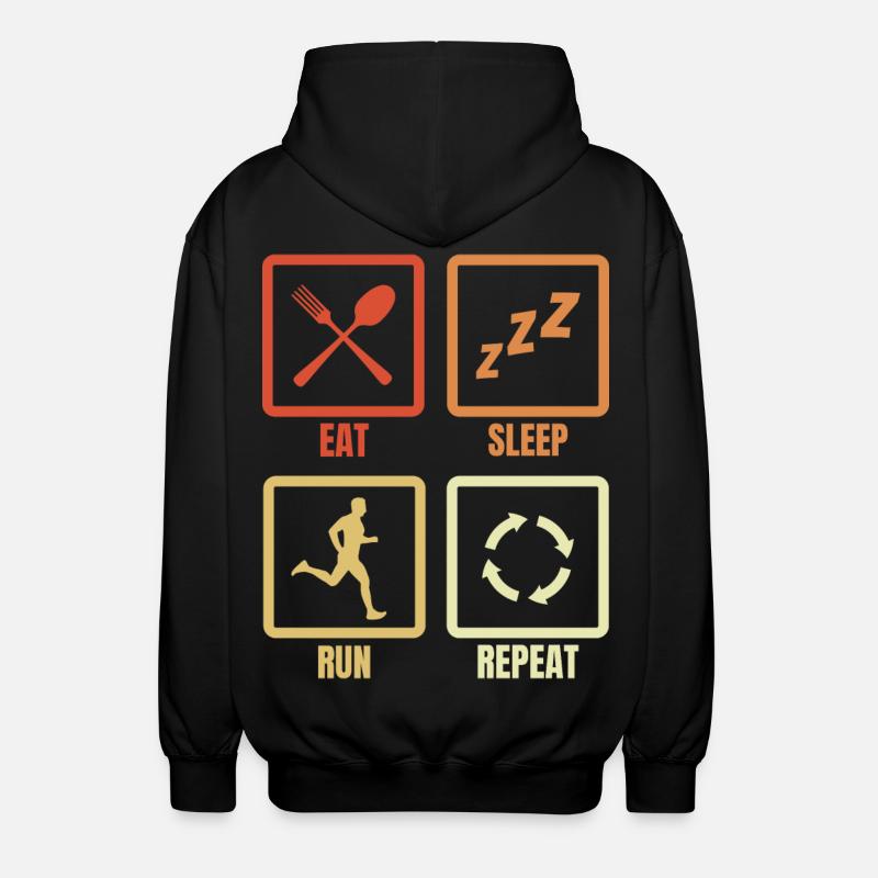 Eat Sleep Run Repeat - Unisex Kapuzenjacke - Schwarz