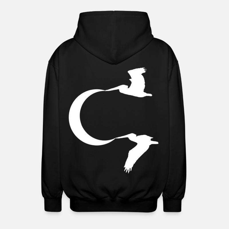 Les oiseaux et la lune - Veste à capuche unisexe - noir