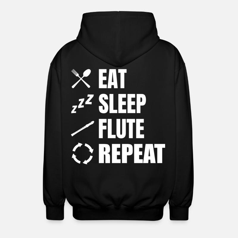 Manger Sommeil Flûte Répéter - Veste à capuche unisexe - noir